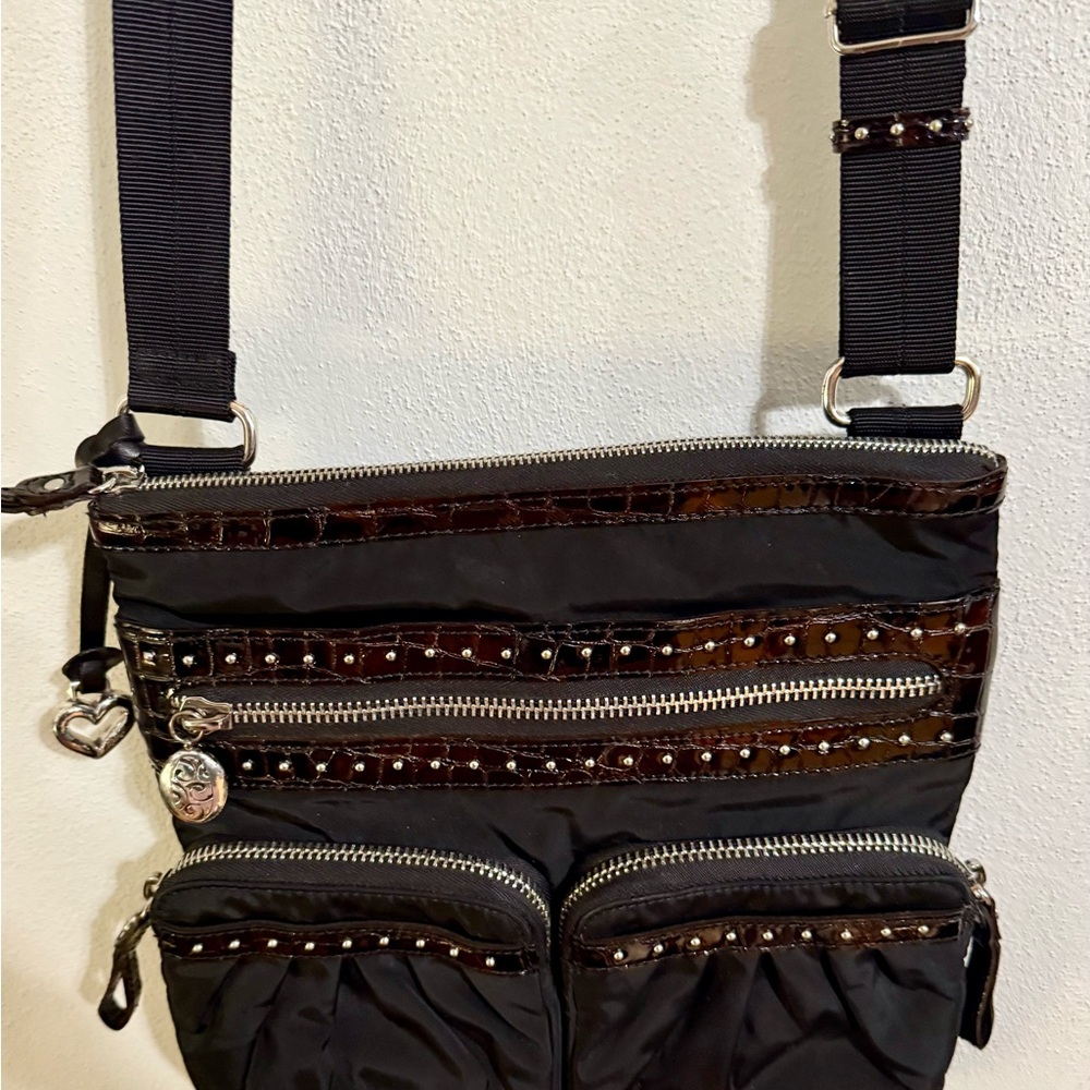 Brighton Nylon Black and Brown Women's Bag